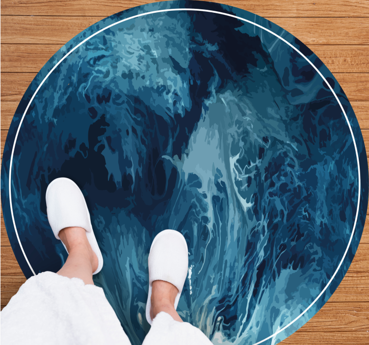 Tapis vinyle nature tourbillon bleu océan - TenStickers