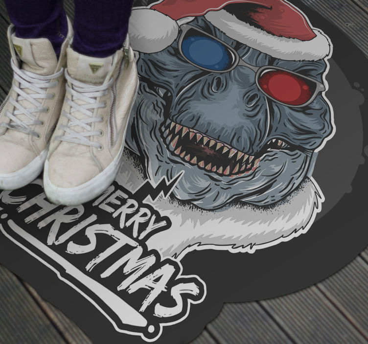 Tapis vinyle noël acclamation de monstre festive - TenStickers
