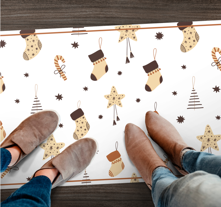 Tapis vinyle noël célébrations de vacances blanches - TenStickers