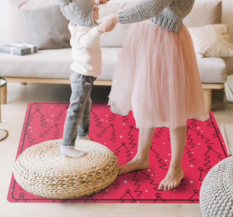 Tapis vinyle noël motif de gribouillage festif - TenStickers