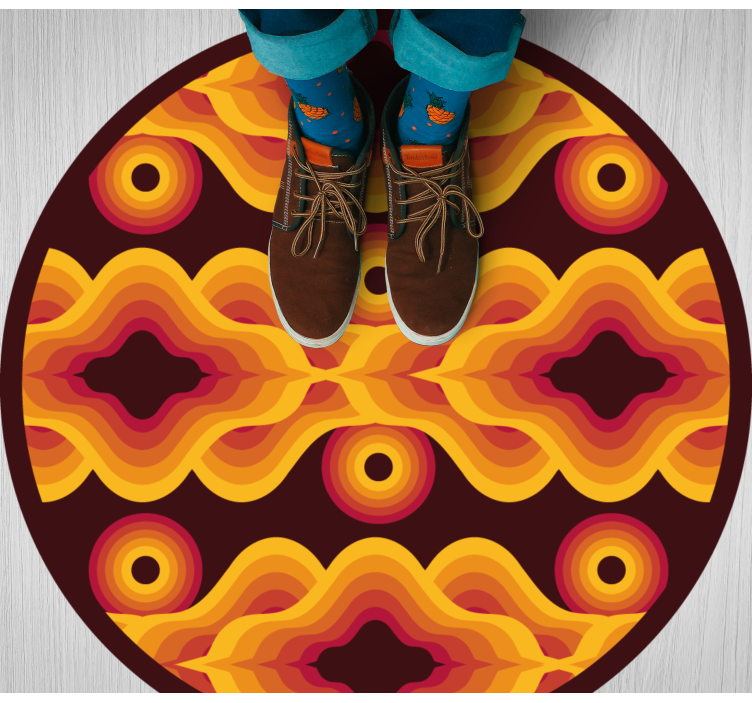 Tapis mosaique vinyle motif spirale vintage - TenStickers