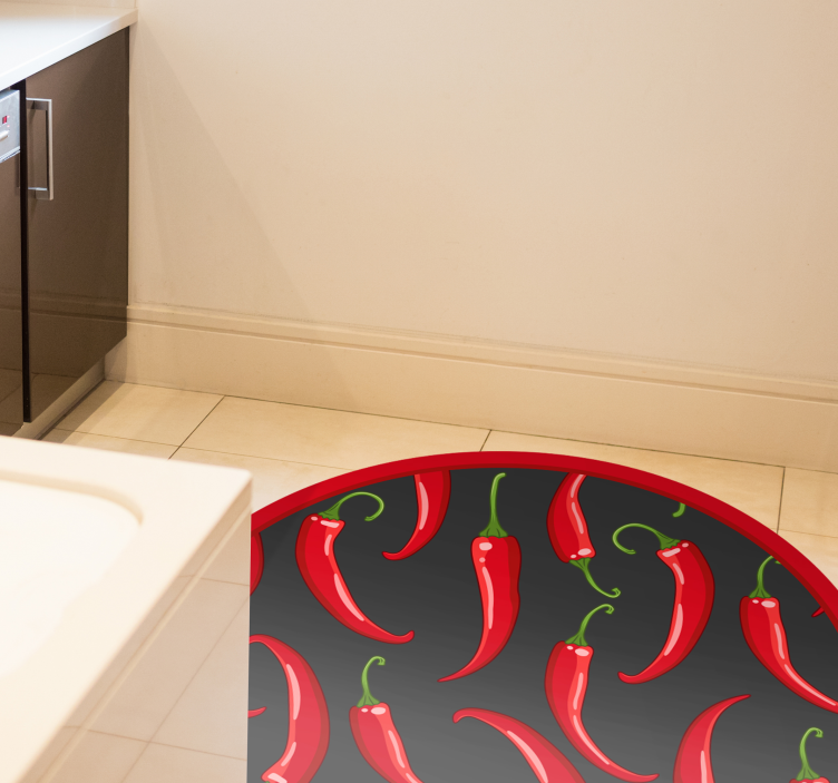 Tapis vinyle nordique piments rouges épicés - TenStickers