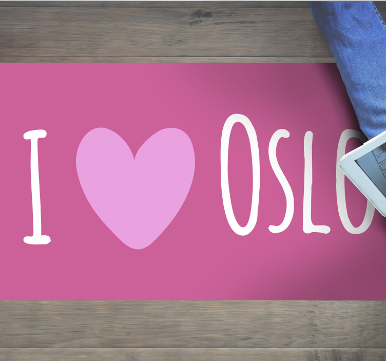Tapis vinyle citation j'adore le design rose d'oslo - TenStickers