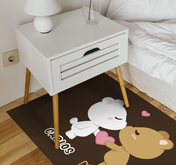 Tapis vinyle personnalisé couple d'ours mignons - TenStickers