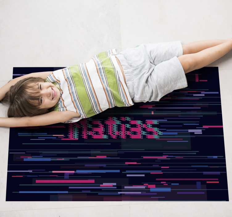 Tapis vinyle personnalisé art glitch sur mesure - TenStickers