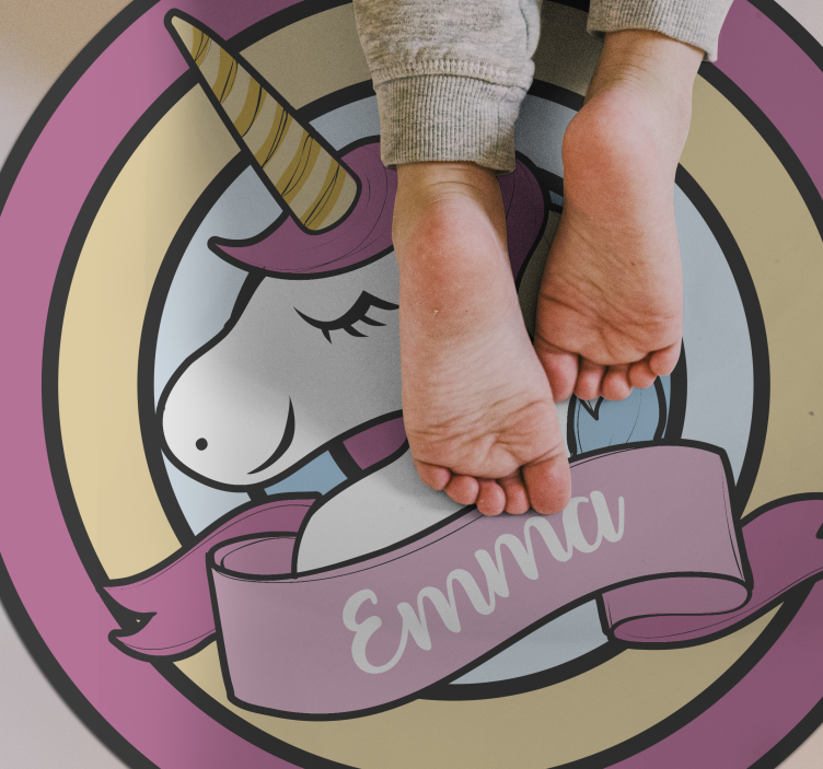 Tapis vinyle autres tapis nom de la licorne sur le badge - TenStickers