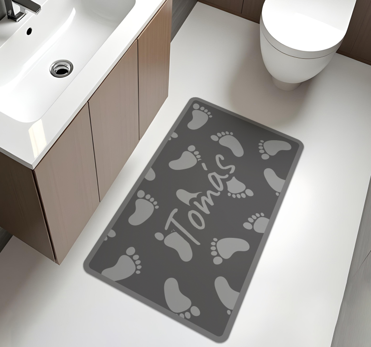 Tapis vinyle personnalisé conception de pas gris - TenStickers