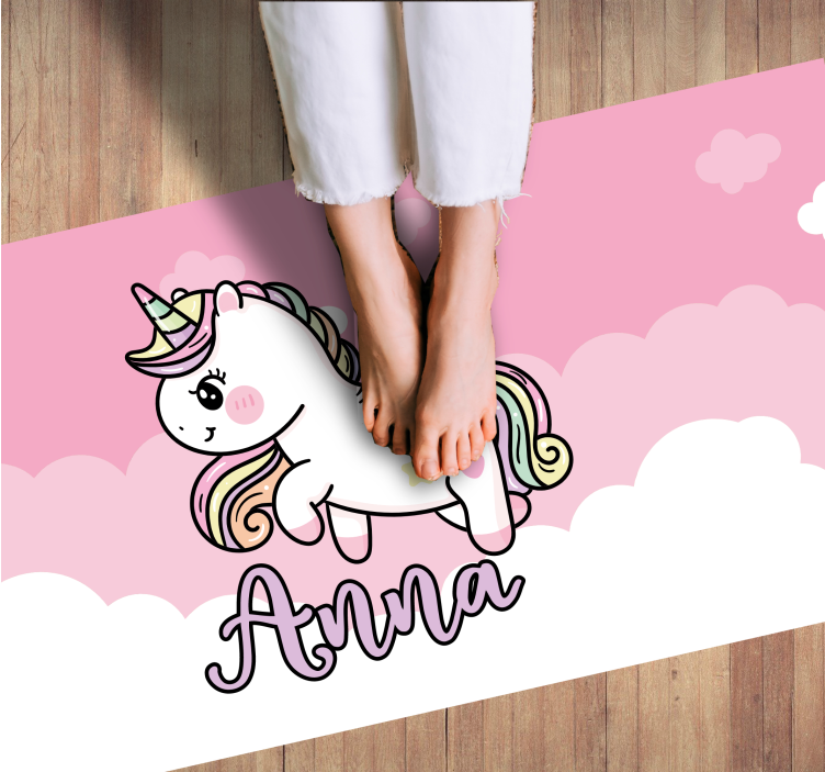 Tapis vinyle autres tapis licorne rose personnalisable - TenStickers