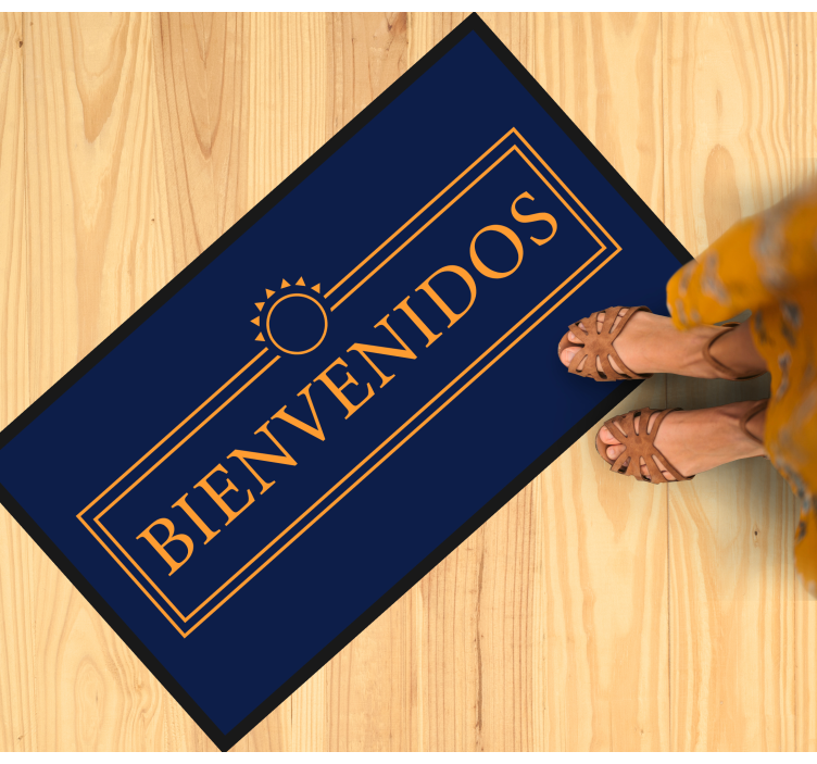 Tapis vinyle design moderne message d'accueil - TenStickers