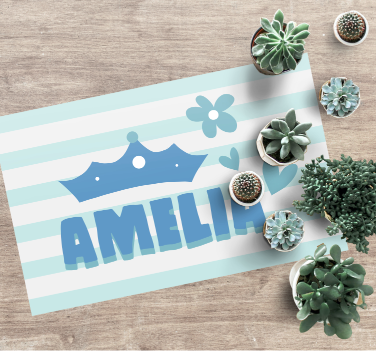 Tapis vinyle personnalisé placement du nom de la couronne - TenStickers