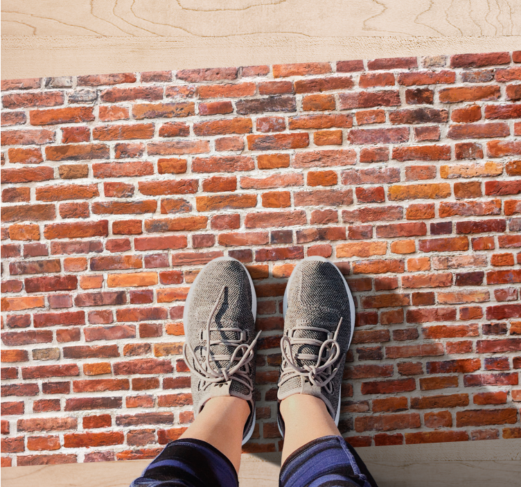 Tapis vinyle pierre look rouge rustique - TenStickers