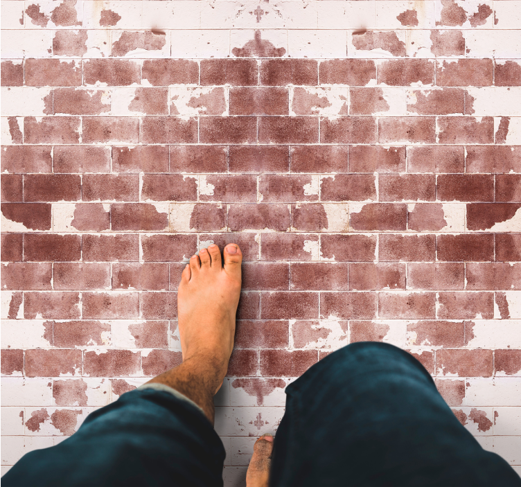 Tapis vinyle pierre motif brique rustique - TenStickers