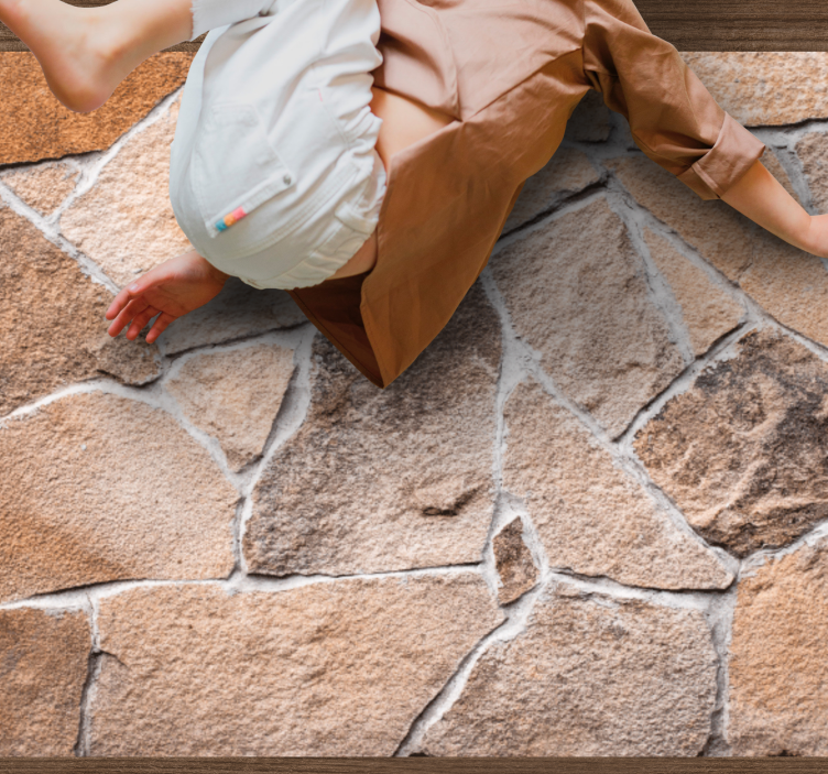 Tapis vinyle pierre effet réaliste terreux - TenStickers