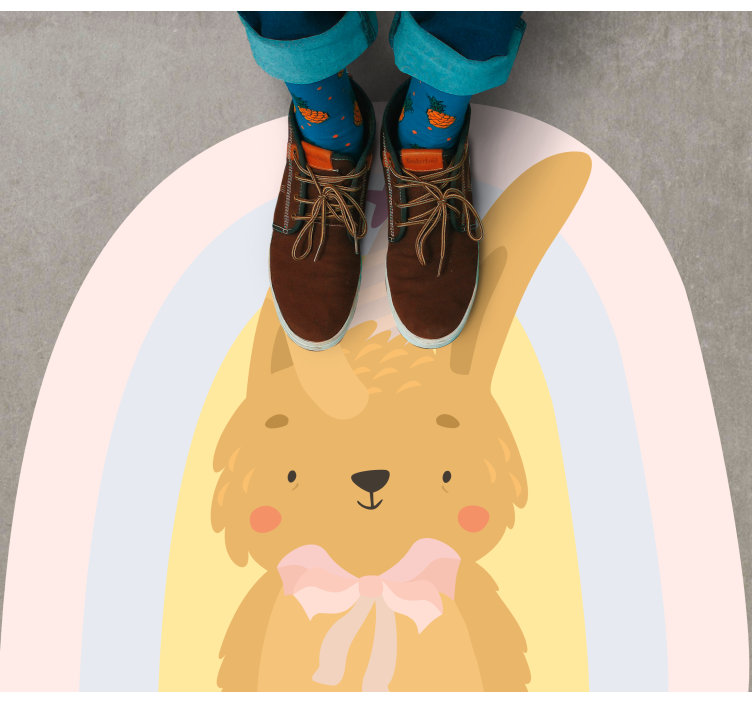 Tapis vinyle pour enfants adorable œuvre d'art de lapin - TenStickers