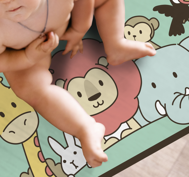 Tapis vinyle autres tapis amis de la jungle animaux - TenStickers