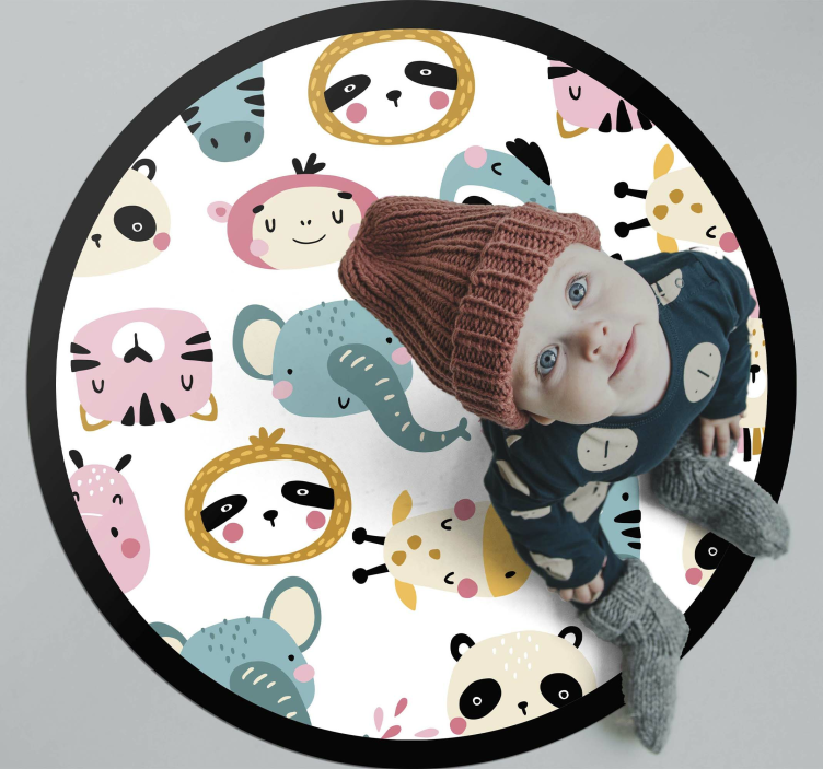 Tapis vinyle pour enfants animaux de safari colorés - TenStickers