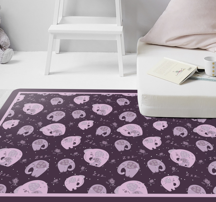 Tapis vinyle pour enfants doux rêves d'éléphant - TenStickers