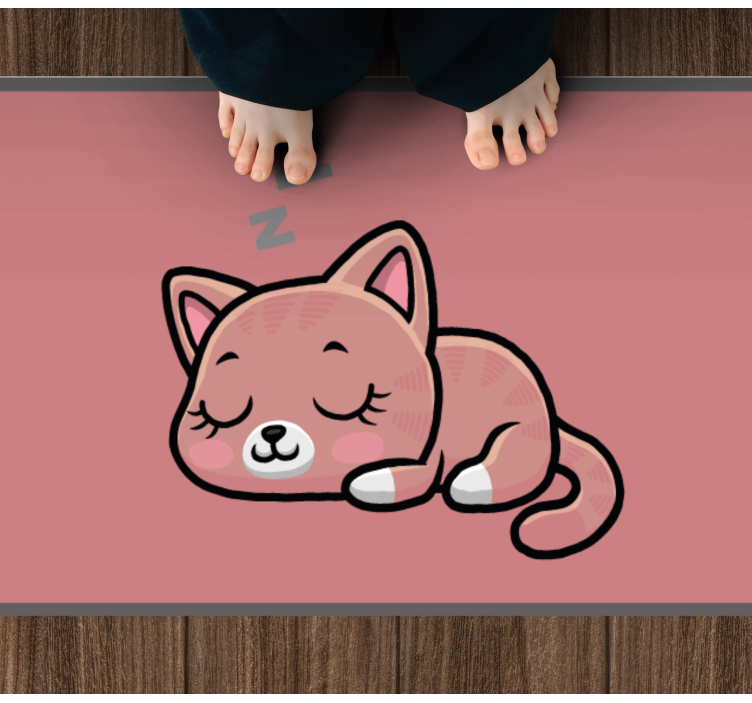 Tapis vinyle animal félin endormi - TenStickers