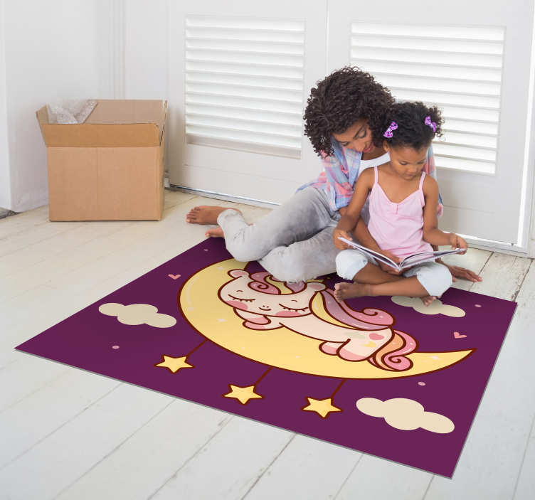 Tapis vinyle pour enfants licorne endormie - TenStickers