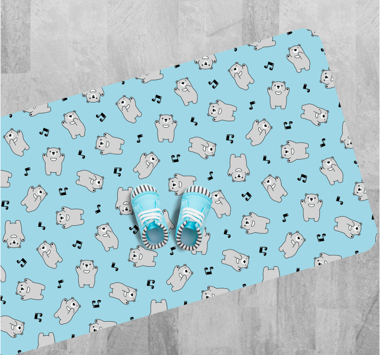 Tapis vinyle chambre bébé personnages d'ours mignons - TenStickers