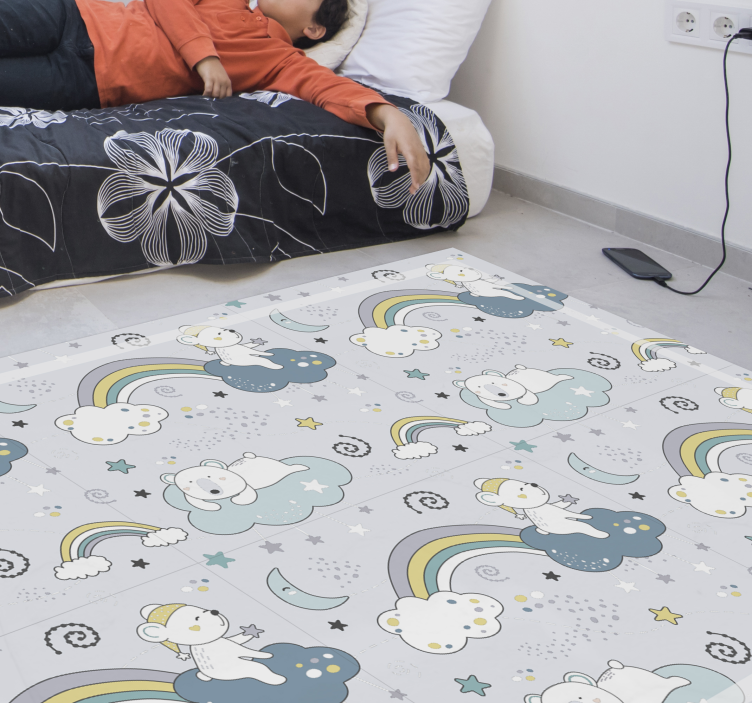 Tapis vinyle pour enfants rêverie nuageuse - TenStickers