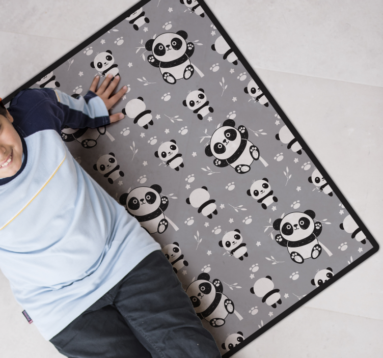Tapis vinyle pour enfants temps de jeu avec les pandas - TenStickers