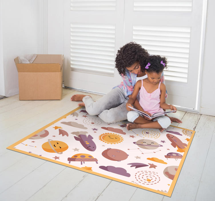 Tapis vinyle pour enfants thème de l'espace ludique - TenStickers