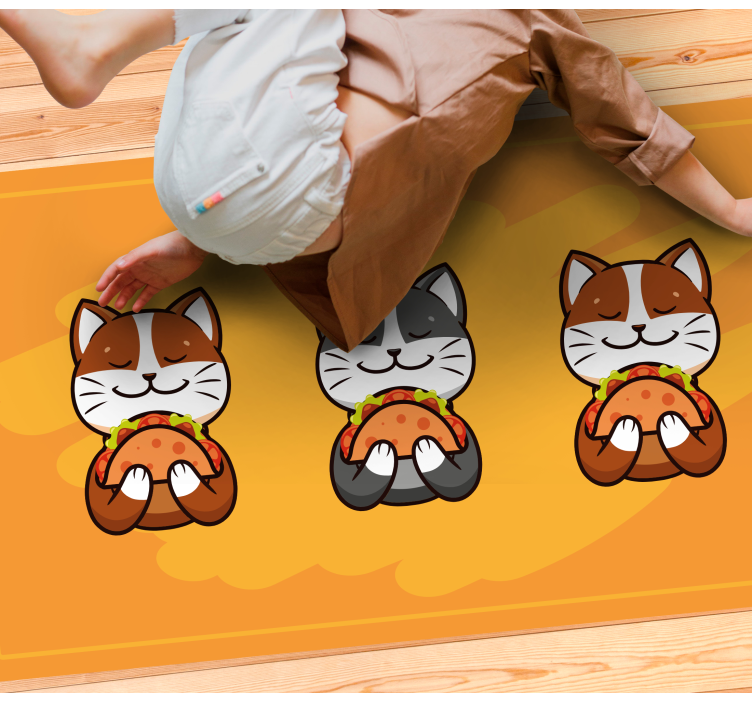 Tapis vinyle autres tapis trio de chats heureux - TenStickers