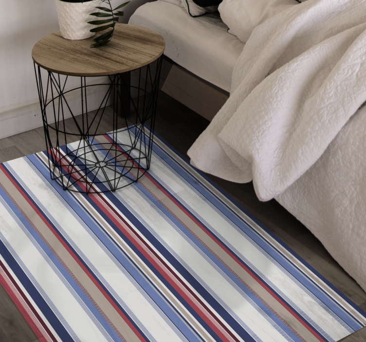 Tapis vinyle rayures nuances de bleu modernes - TenStickers