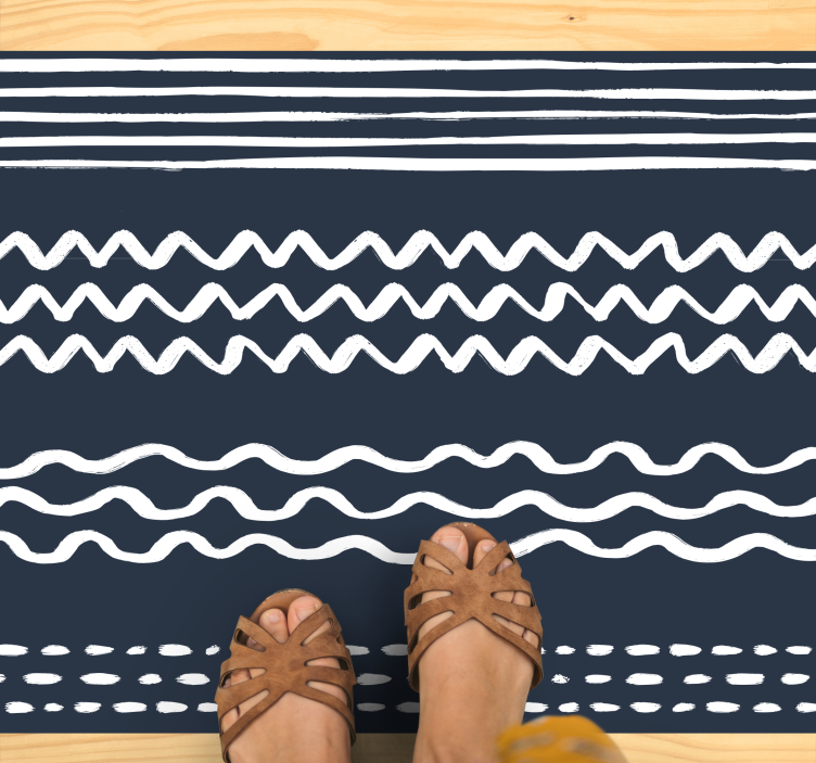 Tapis vinyle rayures disposition des lignes courbes - TenStickers