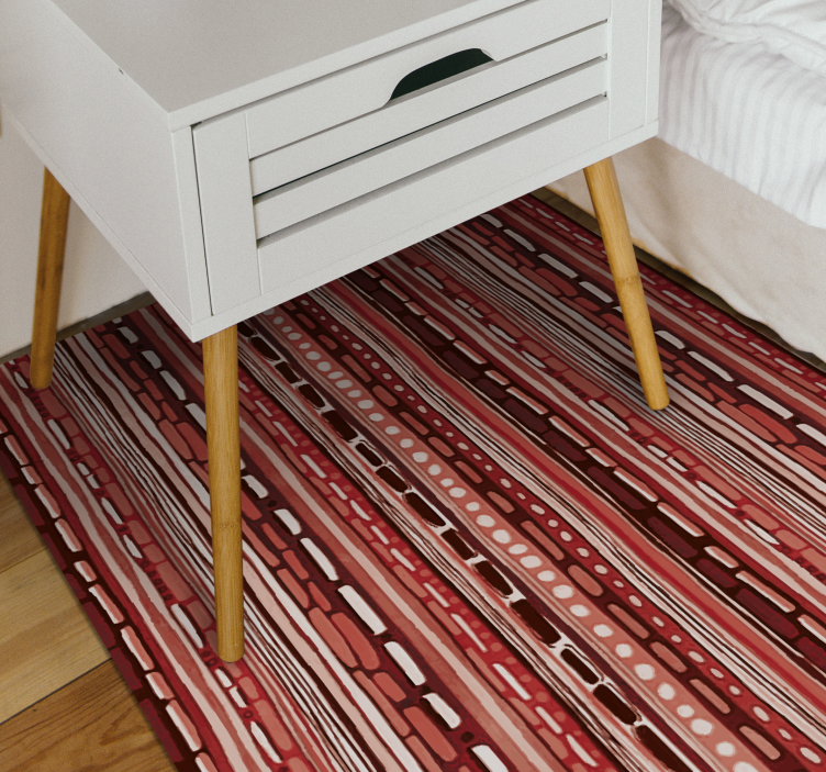 Tapis vinyle rayures lignes rouges abstraites - TenStickers