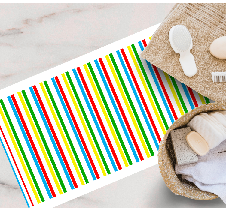 Tapis vinyle rayures motif vertical coloré - TenStickers