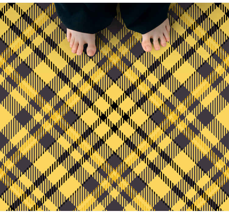 Tapis vinyle rayures motif jaune et noir - TenStickers