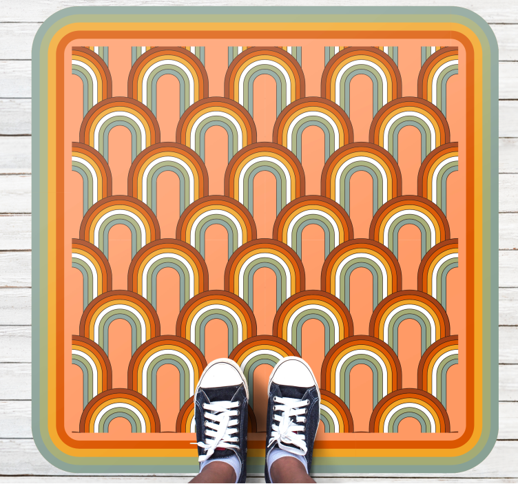Tapis vinyle géométrique motifs d'arche colorés - TenStickers