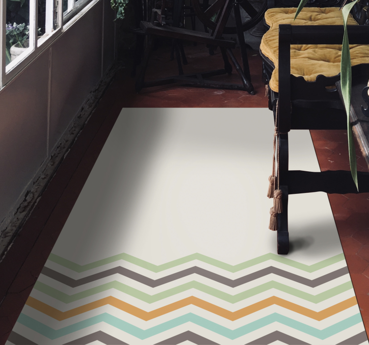 Tapis vinyle rayures style de motif à chevrons - TenStickers