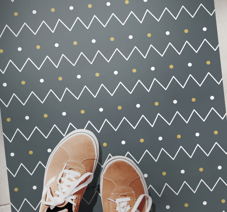 Tapis vinyle rayures style zigzag à chevrons - TenStickers