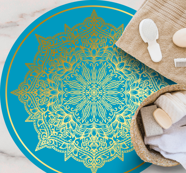 Tapis vinyle rond œuvre d'art mandala complexe - TenStickers