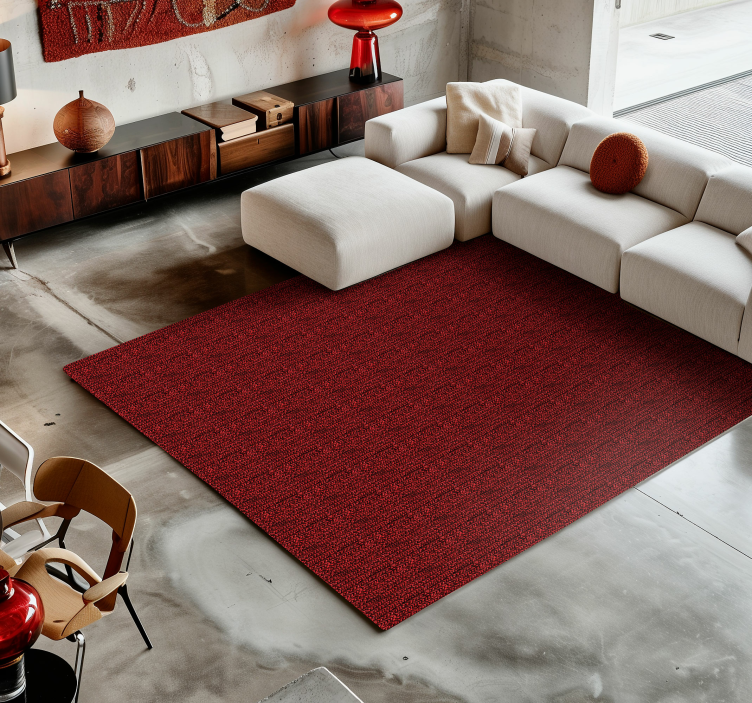 Tapis vinyle rouge effet laine texturé - TenStickers