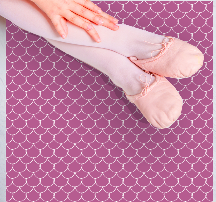 Tapis vinyle animal écailles de sirène roses - TenStickers