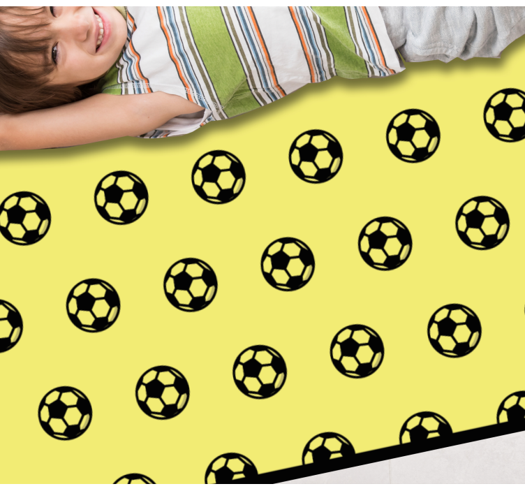 Tapis vinyle jeux motif de football jaune - TenStickers