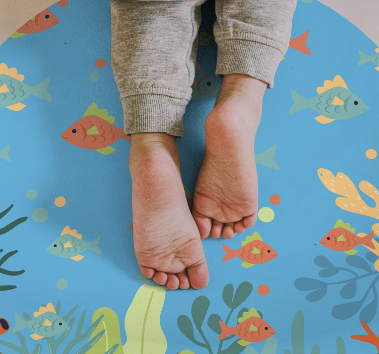 Tapis vinyle salle de bain scène sous-marine colorée - TenStickers