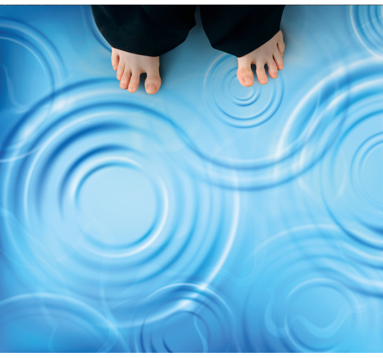 Tapis vinyle salle de bain effet d'ondulation de l'eau - TenStickers