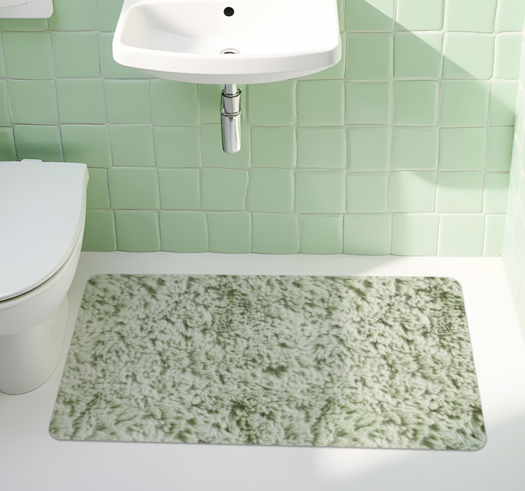 Tapis vinyle salle de bain imitation tissu vert - TenStickers