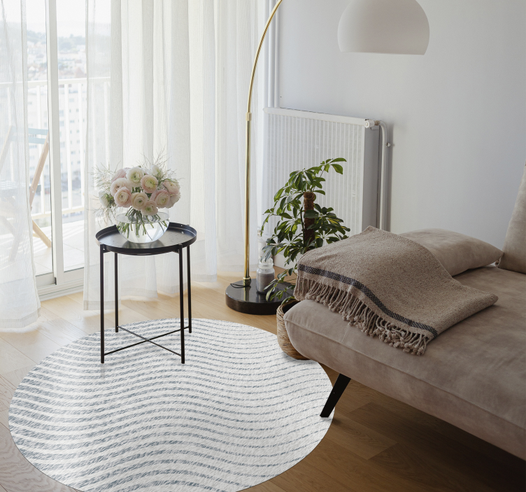 Tapis vinyle salon motifs de vagues douces - TenStickers