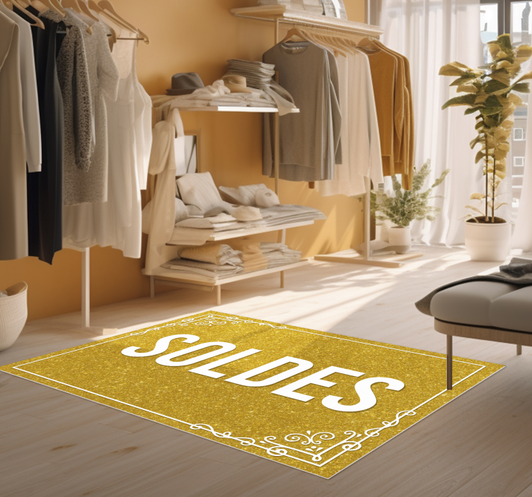 Tapis vinyle Soldes effet paillettes dorées - TenStickers