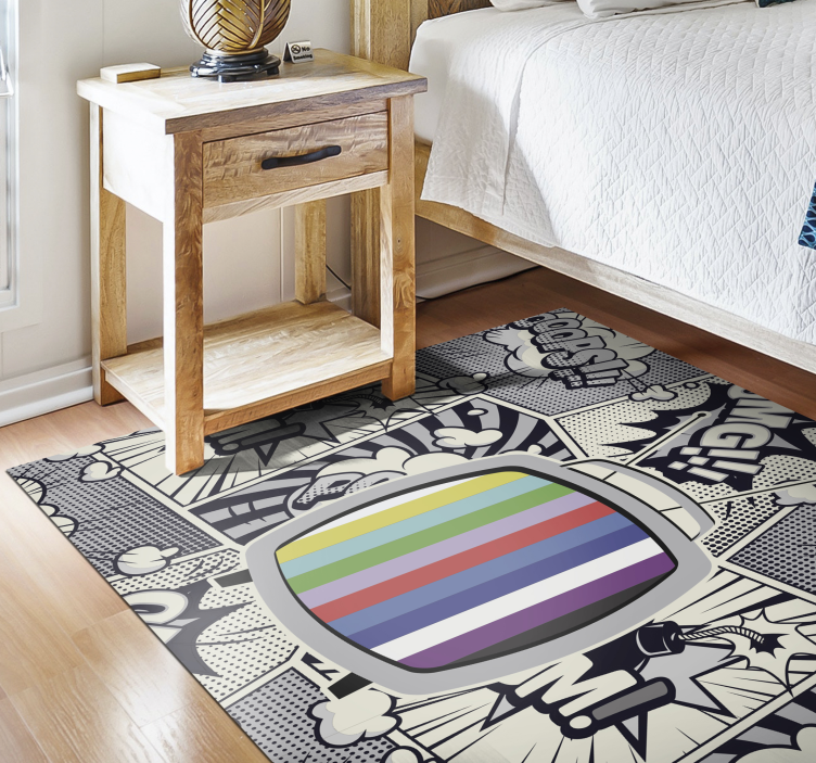 Tapis vinyle ado écran de télévision rétro - TenStickers