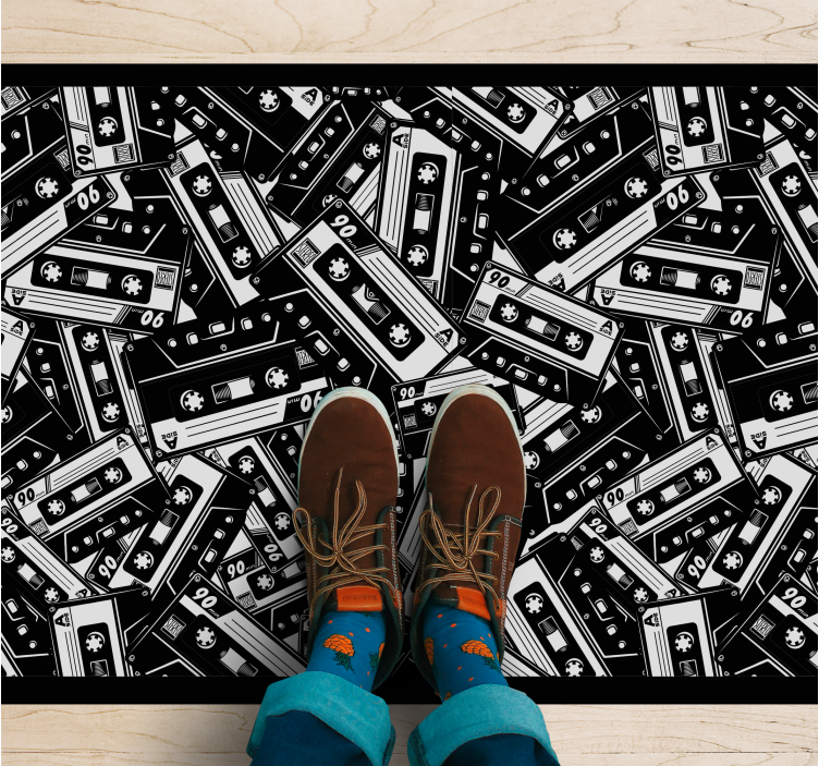 Tapis vinyle ado modèle de cassette rétro - TenStickers