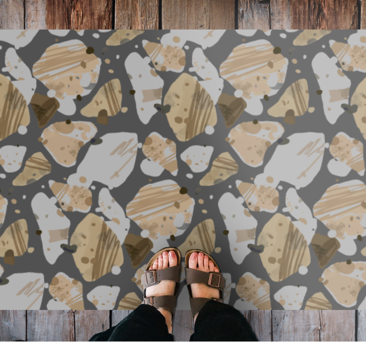 Tapis vinyle imitation parquet motif de pierre abstrait - TenStickers