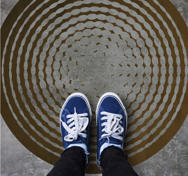 Tapis vinyle imitation parquet motif de tronc circulaire - TenStickers