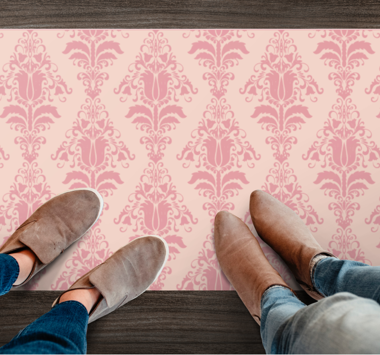 Tapis vinyle entrée motif rose élégant - TenStickers